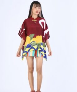 Alternative view of (Pre-Order) Poncho Cotton Silk Hand Paint