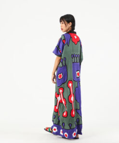 Alternative view of (Pre-order) Kaftan Silk Linen V Nack Hand Paint Free Size