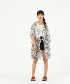 Alternative view of (Pre-order) Blouse Kimono Robe Cotton Voile Hand Paint Free Size