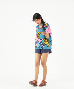 Alternative view of (Pre-order) Blouse with Collar Cotton Rayon Hand Paint Free Size