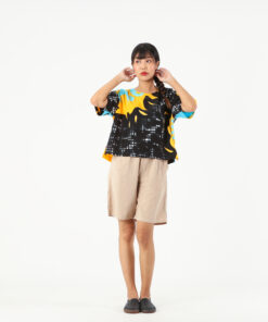 Alternative view of (Pre-order) Abstract Cotton Rayon Kimono Blouse Hand Paint Free Size