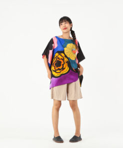 Alternative view of (Pre-order)Abtract Poncho Blouse Cotton Silk Free Size