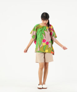 Alternative view of (Pre-order) Abtract Poncho Blouse Cotton Silk Free Size
