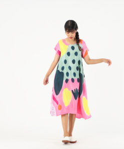 Alternative view of (Pre-order)Sac Sleeveless Dress Per Arm Soft Cotton Silk Hand Paint for Holidays Summer