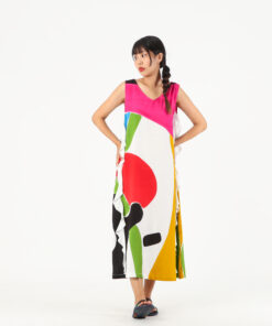 Alternative view of (Pre-order) Short Dress Cotton Rayon Hand Paint Free Size