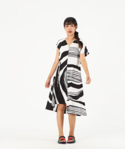 Alternative view of (Pre-order) Short Dress V Nack Cotton Rayon Hand Paint Free Size