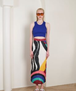 Alternative view of (Pre-order) SET Tank Top Cotton And Skirt Linen Silk Hand Paint Collection Land Of Art SS24-04