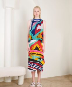 Alternative view of (Pre-order) Top Blouse Cotton Voile And Skirt Wrap Cotton Rayon Hand Paint Collection Land Of Art SS24-09