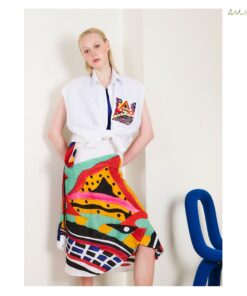 (Pre-order) Top Blouse Cotton Oxford Embriodary Collection Land Of Art SS24-08