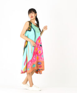 Alternative view of (Pre-order)Sac Sleeveless Dress Soft Cotton Silk Hand Paint for Holidays Summer