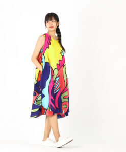 Alternative view of (Pre-order)Sac Sleeveless Dress Soft Cotton Silk Hand Paint for Holidays Summer