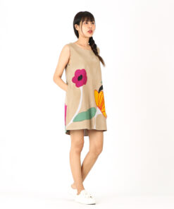 Alternative view of (Pre-order) Short Dress Linen Hand Paint