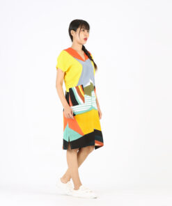 Alternative view of (Pre-order) Short Dress V Nack Cotton Rayon Hand Paint Free Size