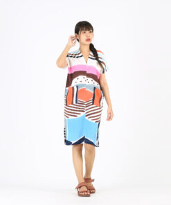 Alternative view of (Pre-order) Short Dress V Nack Cotton Rayon Hand Paint Free Size