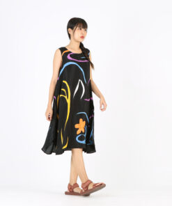 Alternative view of (Pre-order)Sac Sleeveless Dress Soft Cotton Silk Hand Paint for Holidays Summer