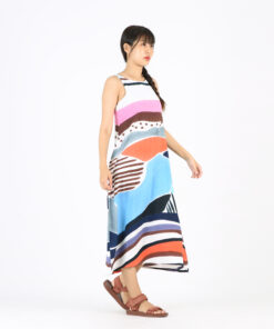 Alternative view of (Pre-order) Long Dress Zip Cotton Rayon Hand Paint Free size
