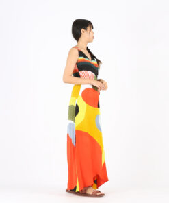 Alternative view of (Pre-order) Long Dress Wrap Cotton Rayon Hand Paint