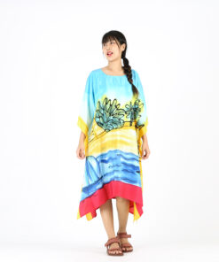 Alternative view of (Pre-order) Kaftan Cotton Silk Hand Paint Free Size คาฟทานคอตต้อนซิลล์แฮนด์เพ้นท์