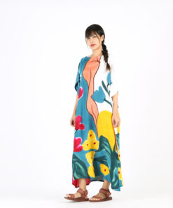 Alternative view of (Pre-order) Kaftan Cotton Silk Hand Paint คาฟทานคอตต้อนซิลล์แฮนด์เพ้นท์