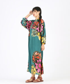 Alternative view of (Pre-order) Kaftan Chinese Style Cotton Silk Hand Paint Free Size