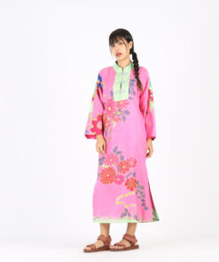 Alternative view of (Pre-order) Kaftan Chinese Style Cotton Silk Hand Paint Free Size