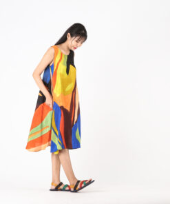 Alternative view of (Pre-order)Sac Sleeveless Dress Soft Cotton Silk Hand Paint for Holidays Summer