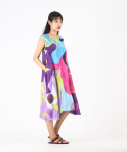 Alternative view of (Pre-order)Sac Sleeveless Dress Soft Cotton Silk Hand Paint for Holidays Summer