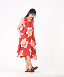 Alternative view of (Pre-order)Sac Sleeveless Dress Soft Cotton Silk Hand Paint for Holidays Summer