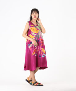 Alternative view of (Pre-order)Sac Sleeveless Dress Soft Cotton Silk Hand Paint for Holidays Summer