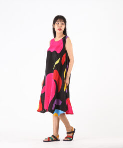 Alternative view of (Pre-order)Sac Sleeveless Dress Soft Cotton Silk Hand Paint for Holidays Summer