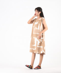 Alternative view of (Pre-order) Short Dress Linen Hand Paint