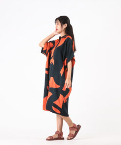 Alternative view of (Pre-order) Shirt Dress Kaftan Cotton Rayon Hand Paint Free Size