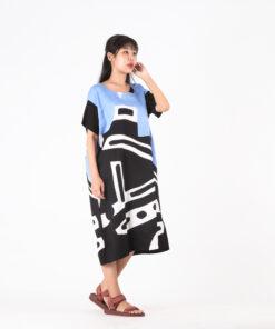 Alternative view of (Pre-order) Short Dress Cotton Silk  Hand Paint Free Size