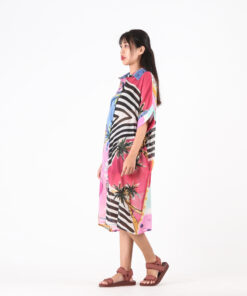 Alternative view of (Pre-order) Shirt Dress Kaftan Cotton Voile Hand Paint Free Size