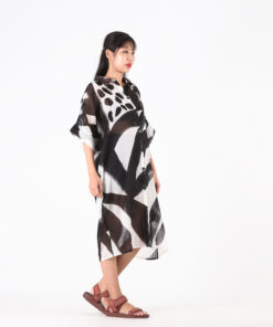 Alternative view of (Pre-order) Shirt Dress Kaftan Cotton Voile Hand Paint Free Size