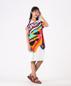 Alternative view of (Pre-order) Short Dress Cotton Rayon Hand Paint Collection Land Of Art SS24-12