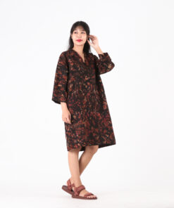 Alternative view of (Pre-order) Short Dress Linen Hand Paint Free Size