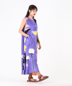 Alternative view of (Pre-order) Long Dress Cotton Silk Hand Paint Free size