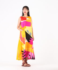 Alternative view of (Pre-order) Long Dress Cotton Silk Hand Paint Free size