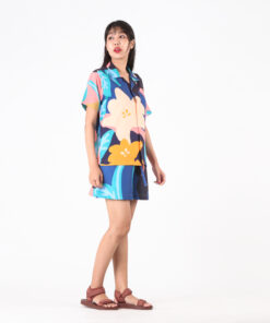 Alternative view of (Pre-order) Set Hawaii Shirt and Short Pant Rayon Digital Print Screen For Summer Beach Vacation