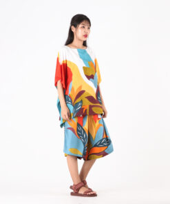 Alternative view of (Pre-order) Set Poncho Blouse and Pant Cotton Rayon Hand Paint Free Size
