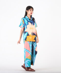 Alternative view of (Pre-order) Set Hawaii Shirt and Long Pant Rayon Digital Print Screen For Summer Beach Vacation