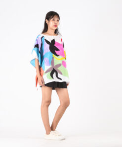 Alternative view of (Pre-order)Abtract Poncho Blouse Cotton Silk Free Size