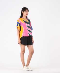 Alternative view of (Pre-order) Blouse with Collar Cotton Rayon Hand Paint Free Size